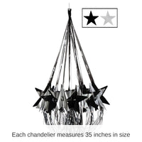 6 Pack Bulk New Year's Eve Star Chandelier - black/silver