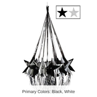 6 Pack Bulk New Year's Eve Star Chandelier - black/silver