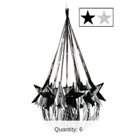 6 Pack Bulk New Year's Eve Star Chandelier - black/silver