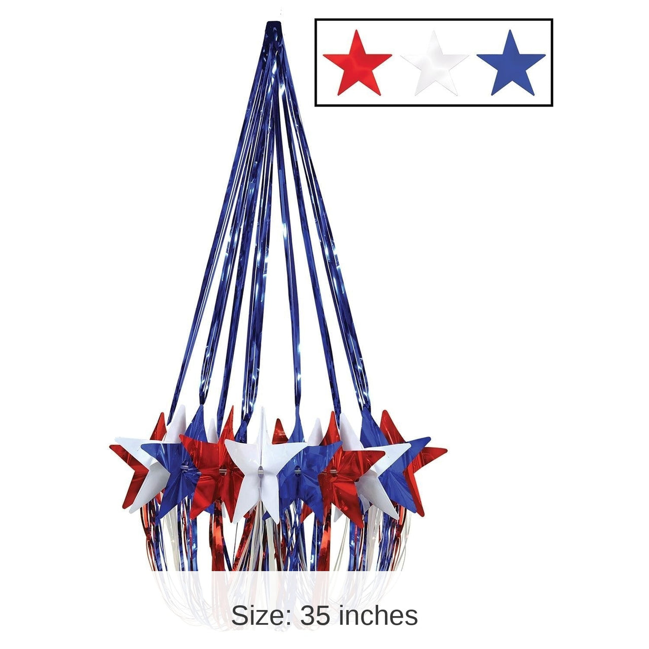 6 Pack Bulk Star Party Chandelier - red - white - blue