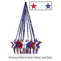 6 Pack Bulk Star Party Chandelier - red - white - blue