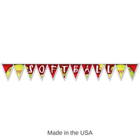 12 Pack Bulk Softball Party Pennant Banner