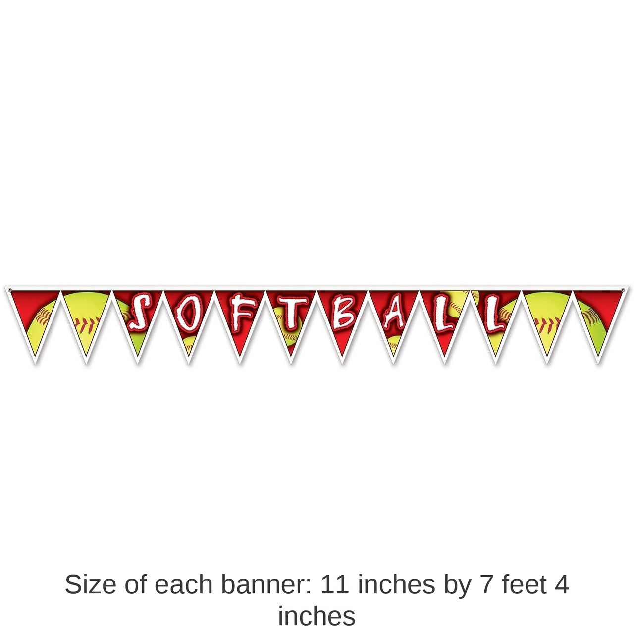 12 Pack Bulk Softball Party Pennant Banner