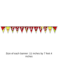 12 Pack Bulk Softball Party Pennant Banner
