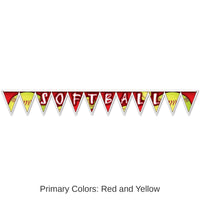 12 Pack Bulk Softball Party Pennant Banner