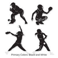 48 Piece Bulk Softball Party Silhouettes