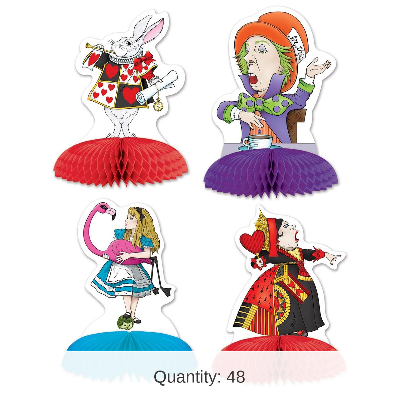 48 Pack Bulk Alice In Wonderland Party Mini Centerpieces
