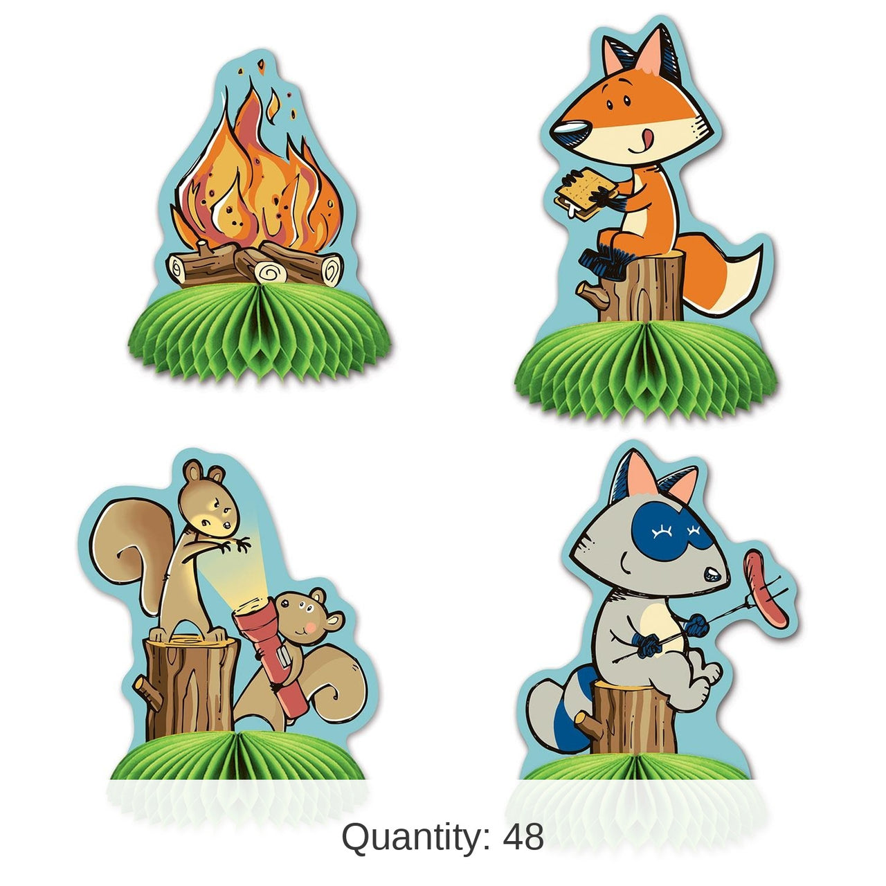 48 Pack Bulk Woodland Friends Party Mini Centerpieces