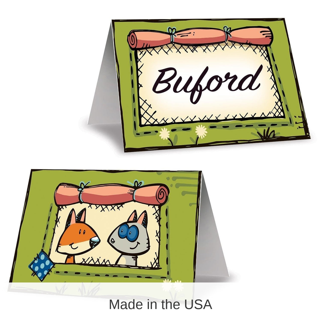96 Pack Bulk Woodland Friends Party Place Cards