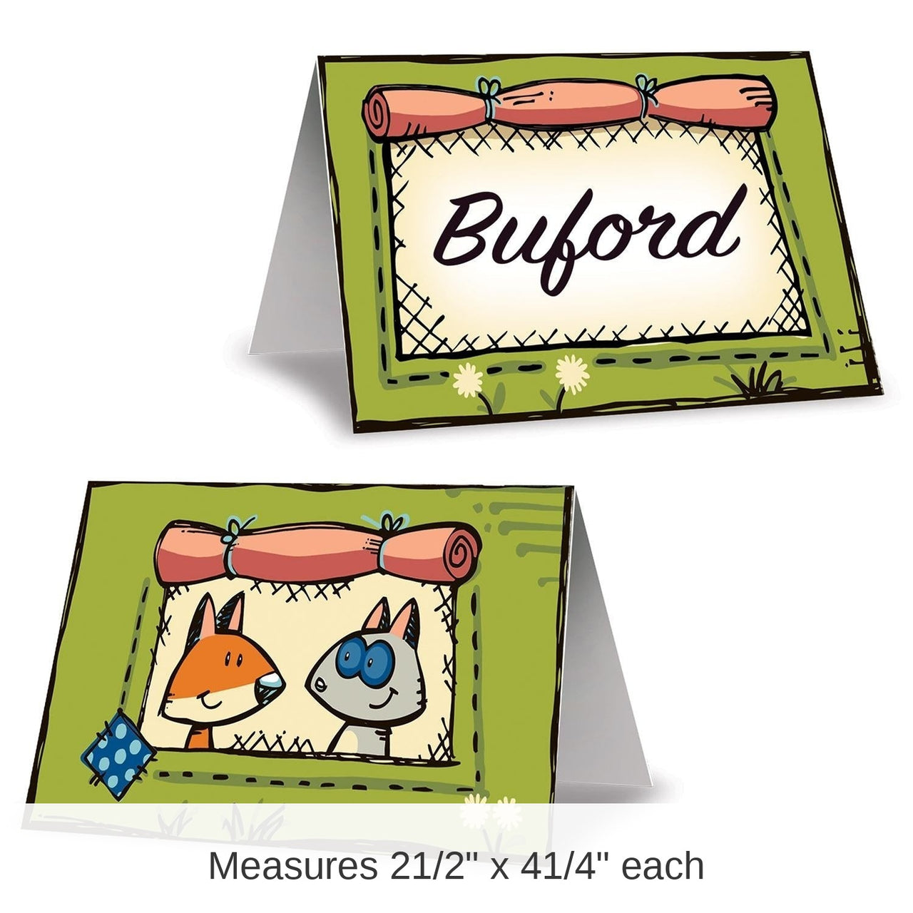 96 Pack Bulk Woodland Friends Party Place Cards