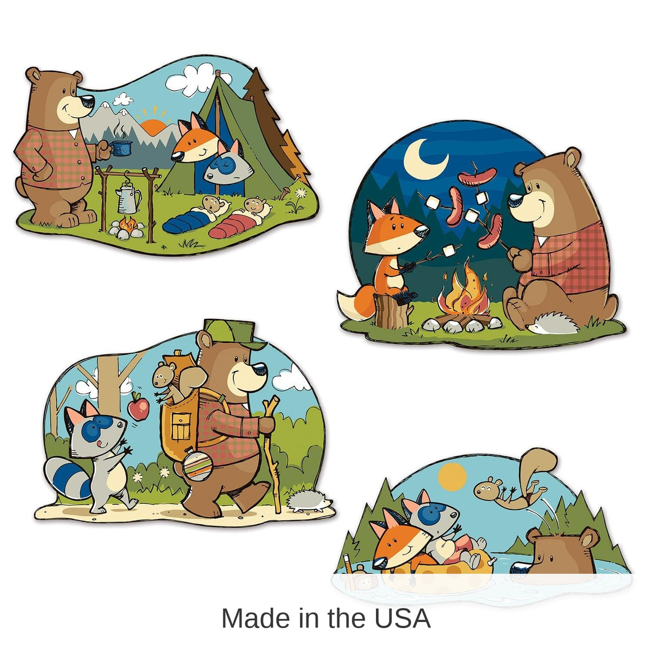 48 Pack Bulk Woodland Friends Party Cutouts