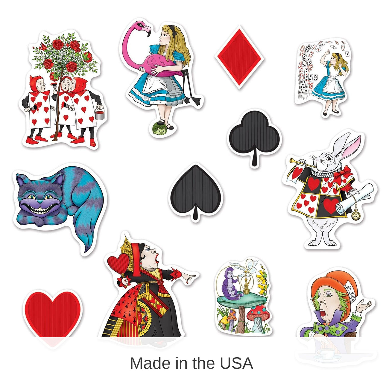 144 Pack Bulk Alice In Wonderland Party Cutouts