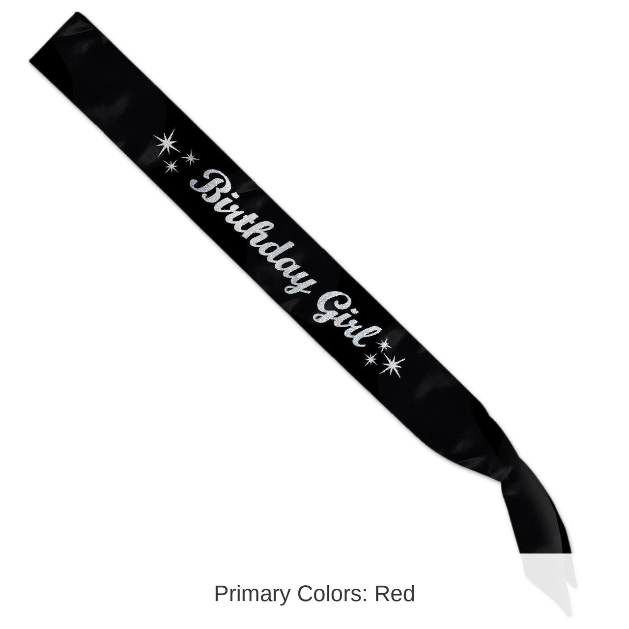 6 Pack Bulk Glittered Birthday Party Girl Satin Sash
