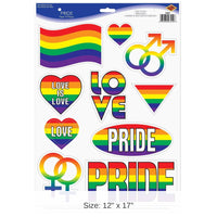 12 Pack Bulk Pride Peel 'N Place Cling Sheets