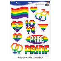 12 Pack Bulk Pride Peel 'N Place Cling Sheets
