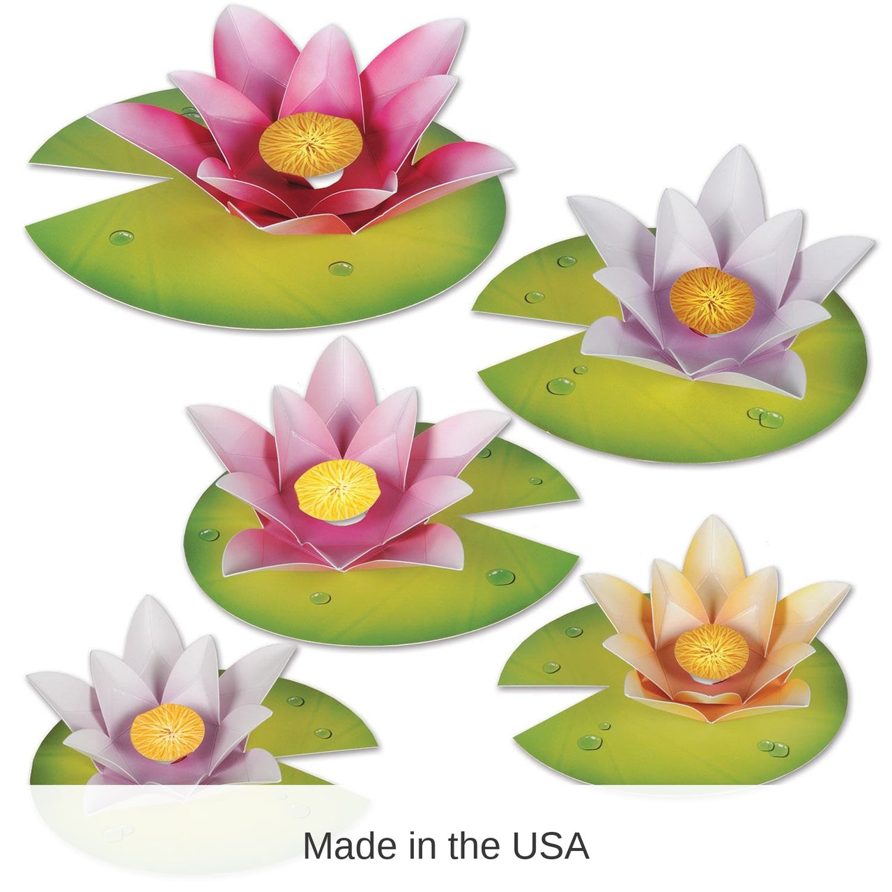 60 Piece Bulk Water Lily Party Paper Flowers