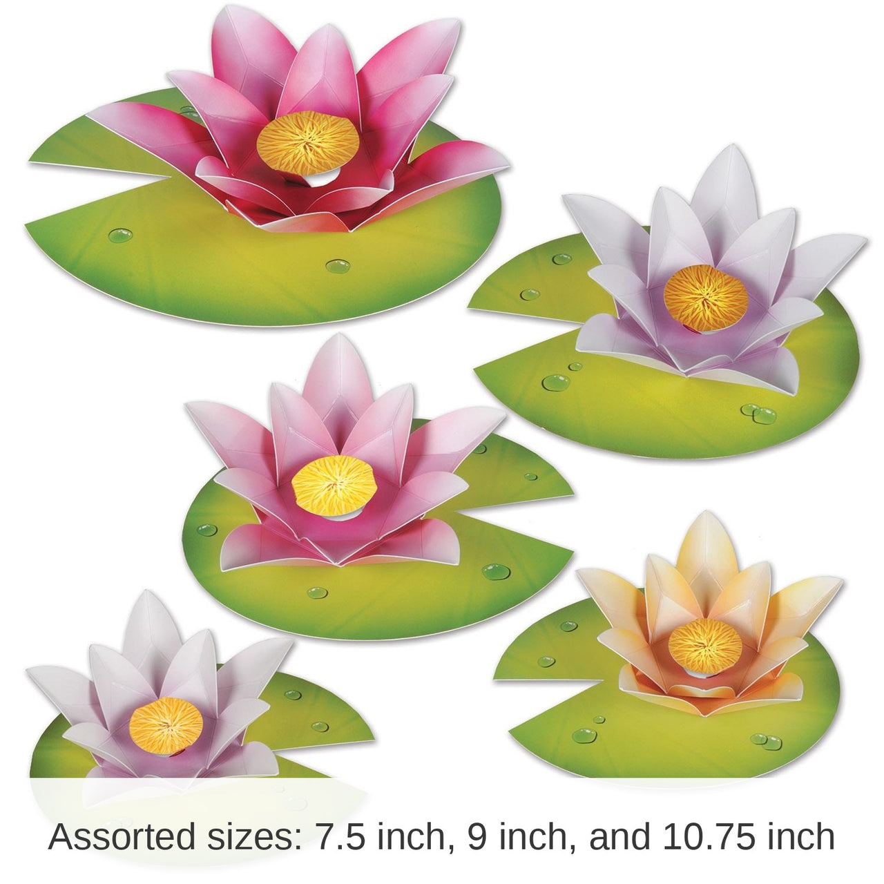 60 Piece Bulk Water Lily Party Paper Flowers