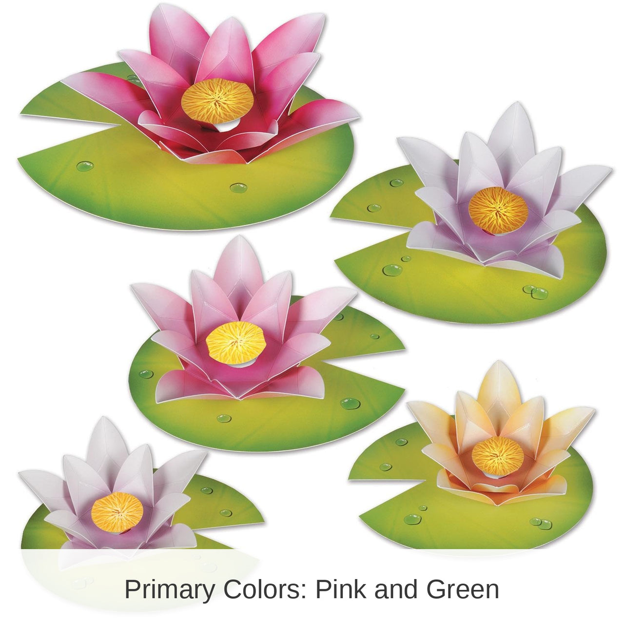 60 Piece Bulk Water Lily Party Paper Flowers