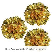 36 Pack Bulk Metallic Party Fluff Balls - gold