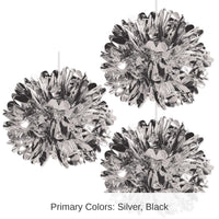 36 Pack Bulk Metallic Party Fluff Balls - silver