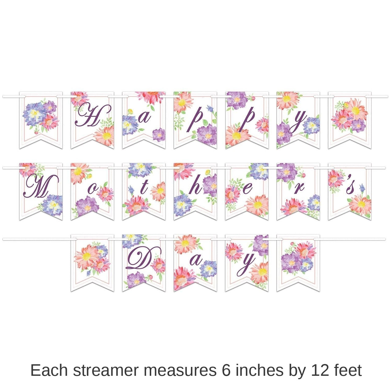 12 Pack Bulk Happy Mother's Day Streamer