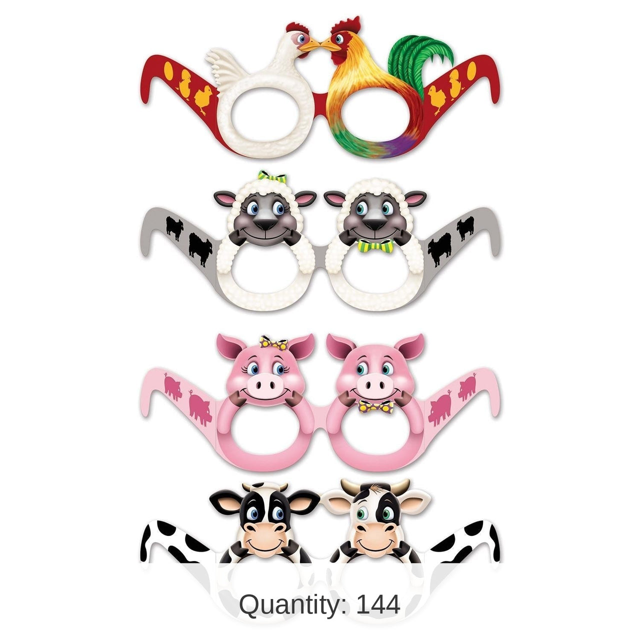 144 Pair Bulk Farm Animal Eyeglasses