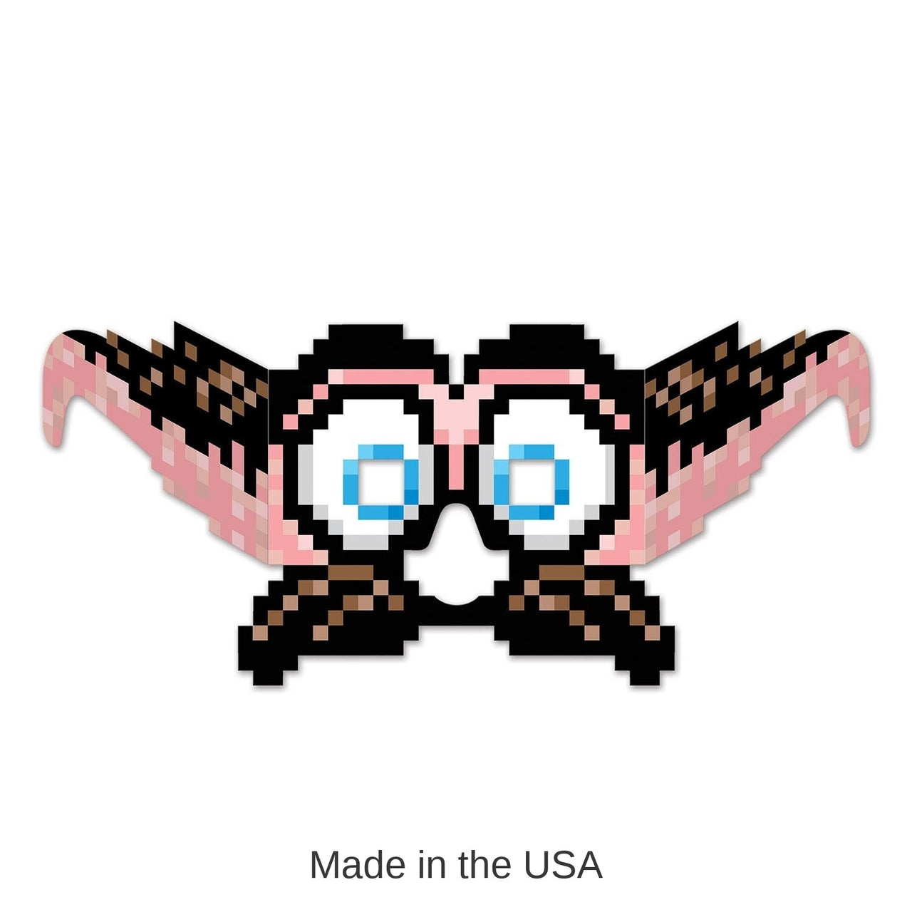 24 Pair Bulk 8-Bit Moustache/Eyes Eyeglasses