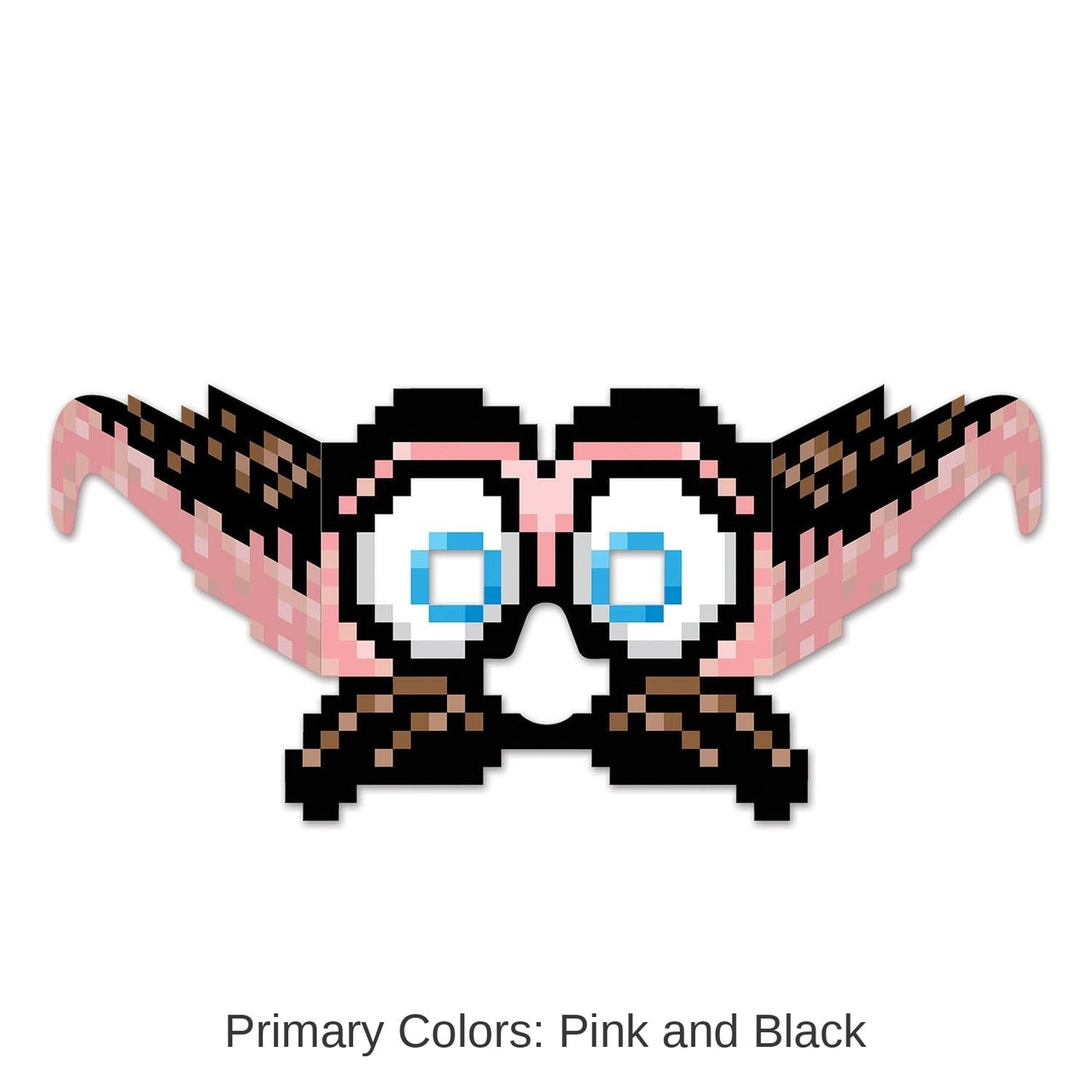 24 Pair Bulk 8-Bit Moustache/Eyes Eyeglasses