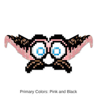 24 Pair Bulk 8-Bit Moustache/Eyes Eyeglasses
