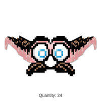 24 Pair Bulk 8-Bit Moustache/Eyes Eyeglasses