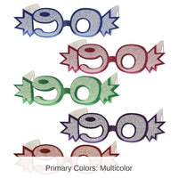25 Pack Bulk 90th Birthday Party Glittered Foil Eyeglasses