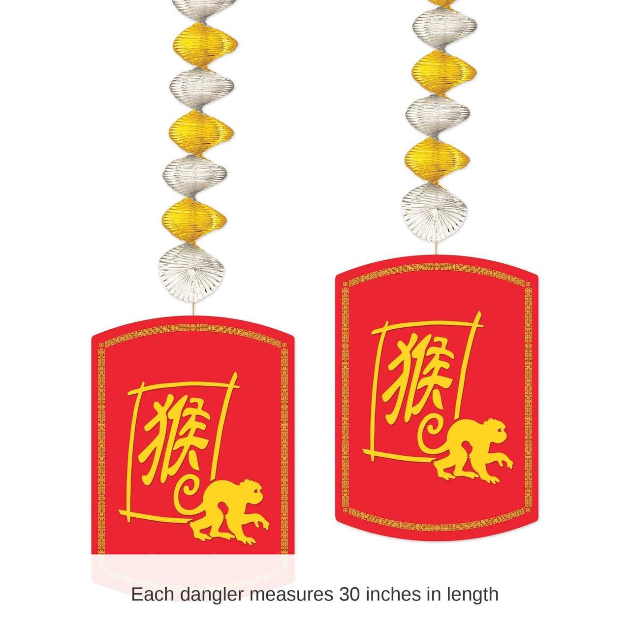 12 Pack Bulk Year of the Monkey Danglers Chinese New Year Decor