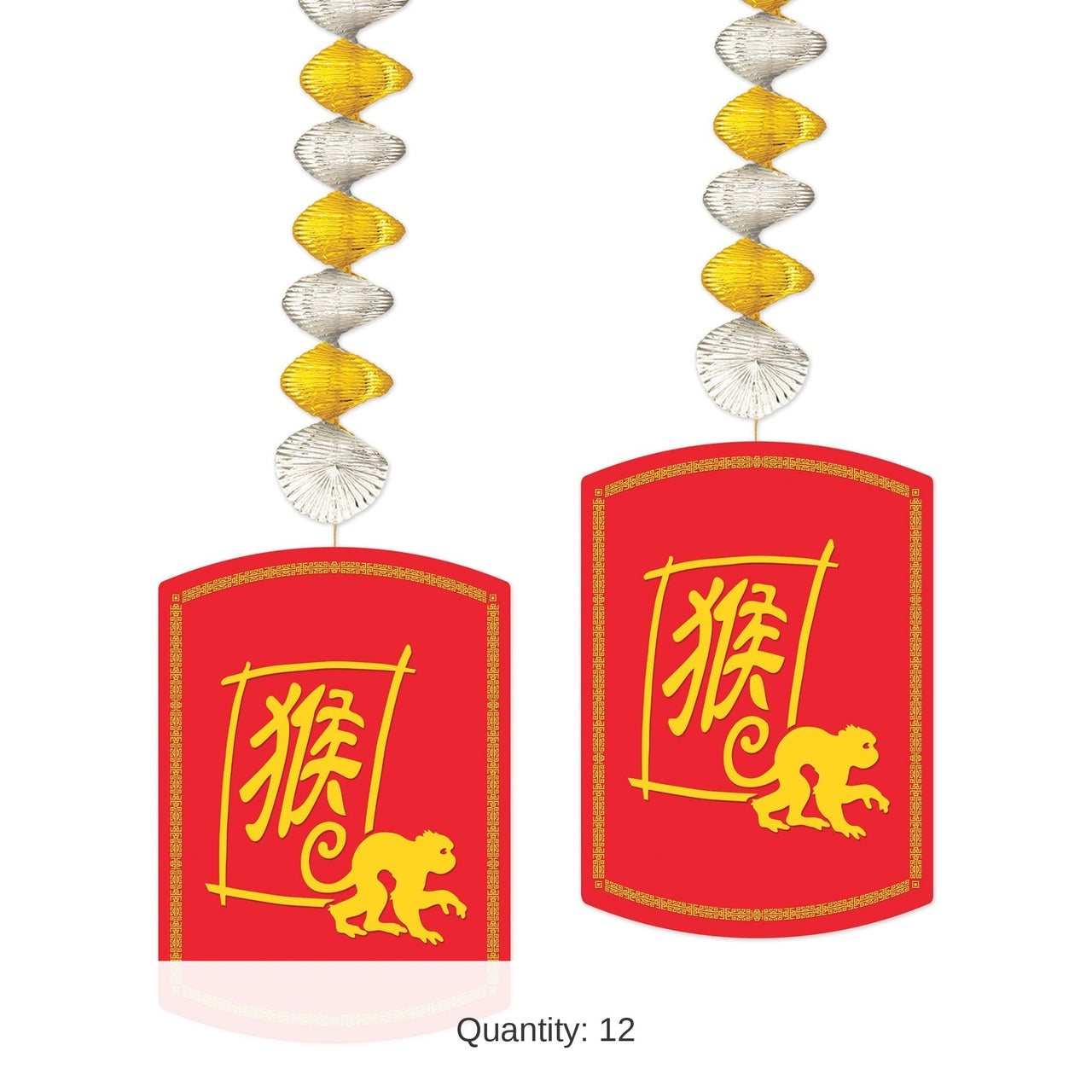 12 Pack Bulk Year of the Monkey Danglers Chinese New Year Decor