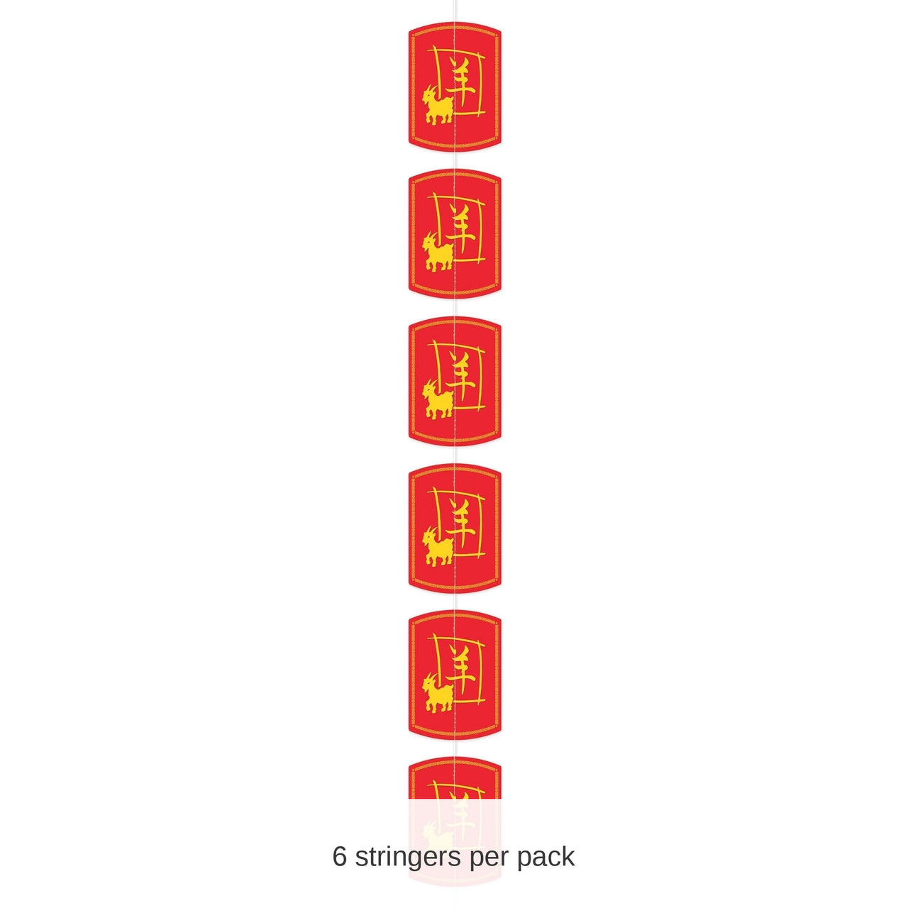 6 Pack Bulk Year of the Goat Chinese New Year Stringer 6.5 ft