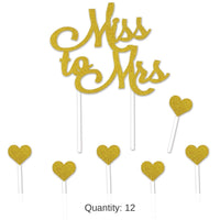 12 Pack Bulk Miss To Mrs Bridal Shower Cake Topper