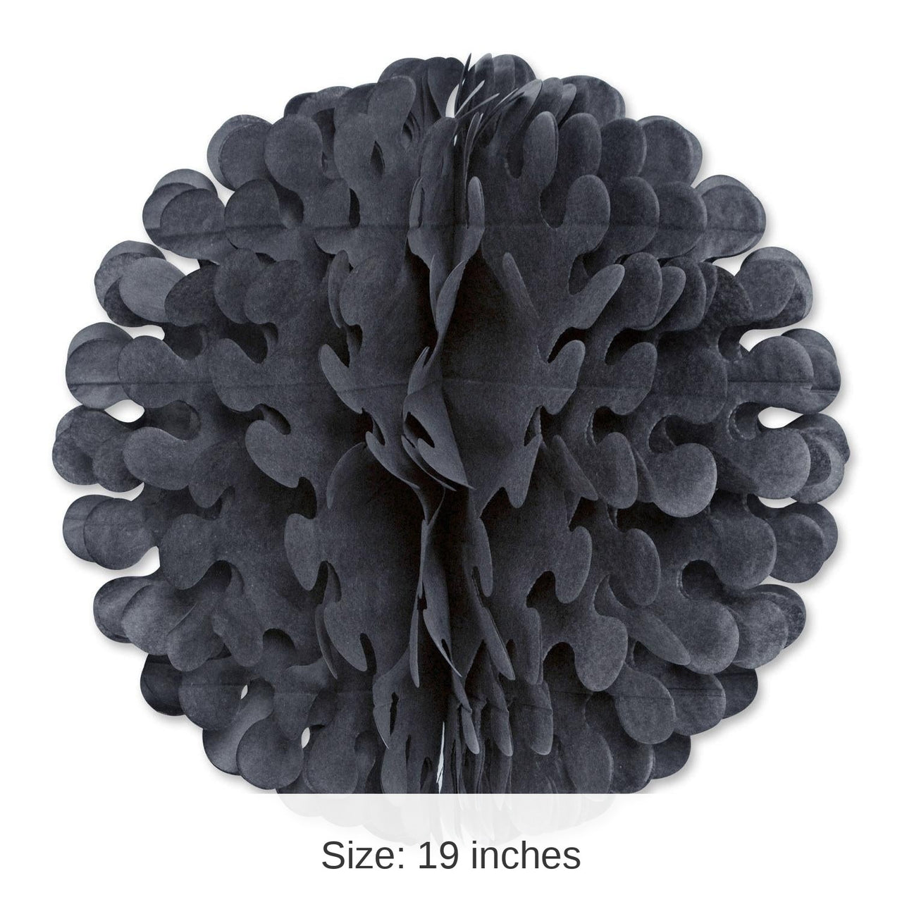 12 Pack Bulk 19 Inch- Tissue Flutter Party Ball - black