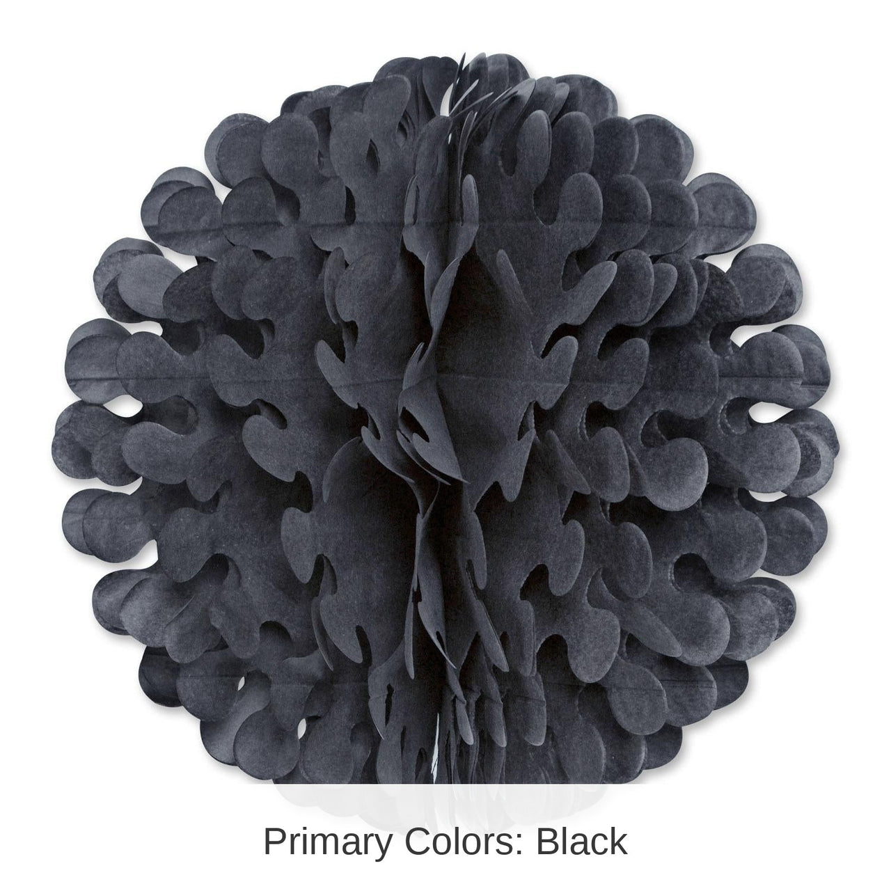 12 Pack Bulk 19 Inch- Tissue Flutter Party Ball - black