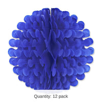 12 Pack Bulk Tissue Party Flutter Ball - medium blue