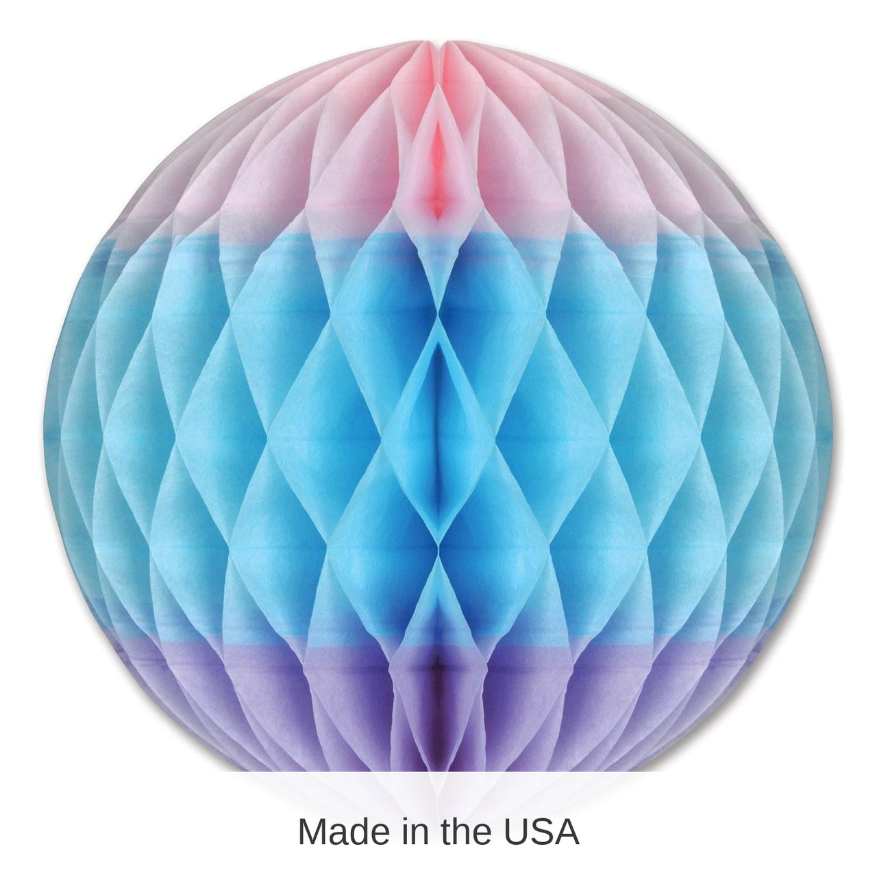 12 Pack Bulk Tri-Color Tissue Ball Decoration - pink - Light blue - lavender