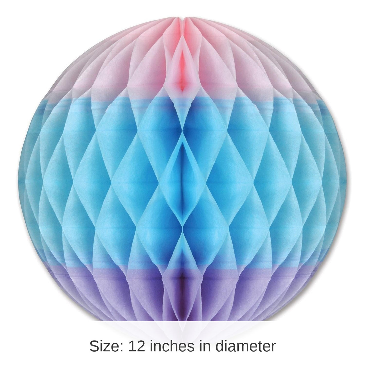 12 Pack Bulk Tri-Color Tissue Ball Decoration - pink - Light blue - lavender