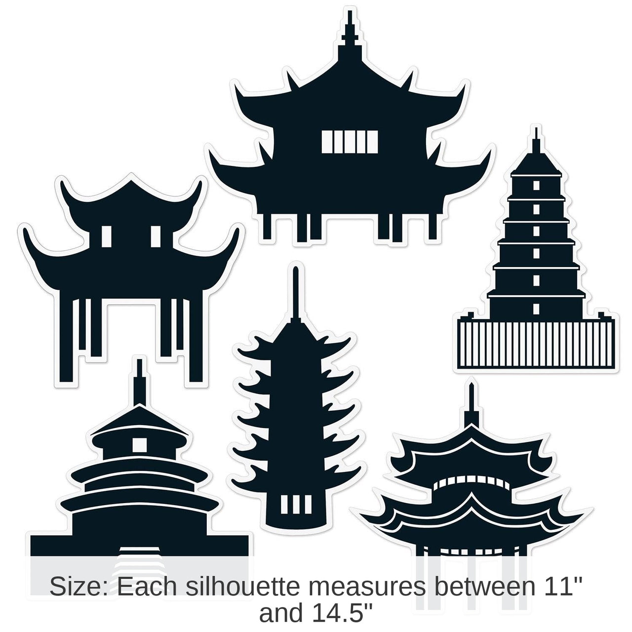 72 Piece Bulk Pagoda Party Silhouettes