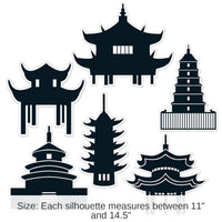 72 Piece Bulk Pagoda Party Silhouettes