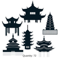 72 Piece Bulk Pagoda Party Silhouettes