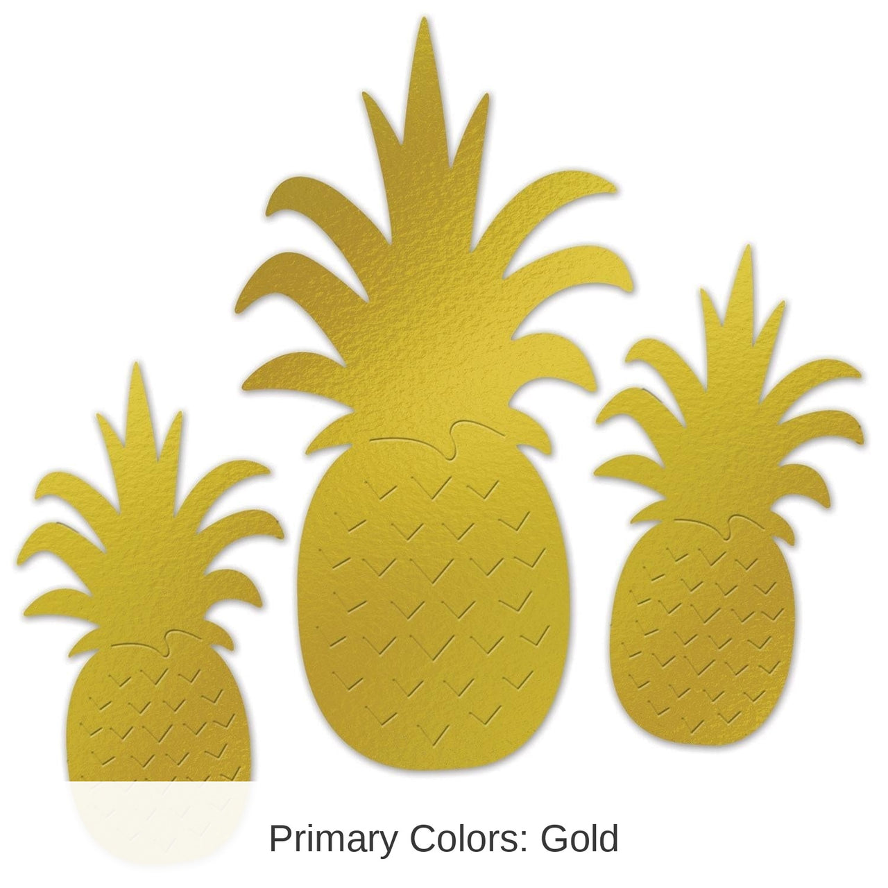 36 Piece Bulk Luau Party Foil Pineapple Silhouettes