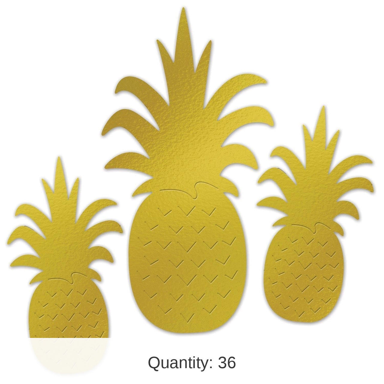 36 Piece Bulk Luau Party Foil Pineapple Silhouettes