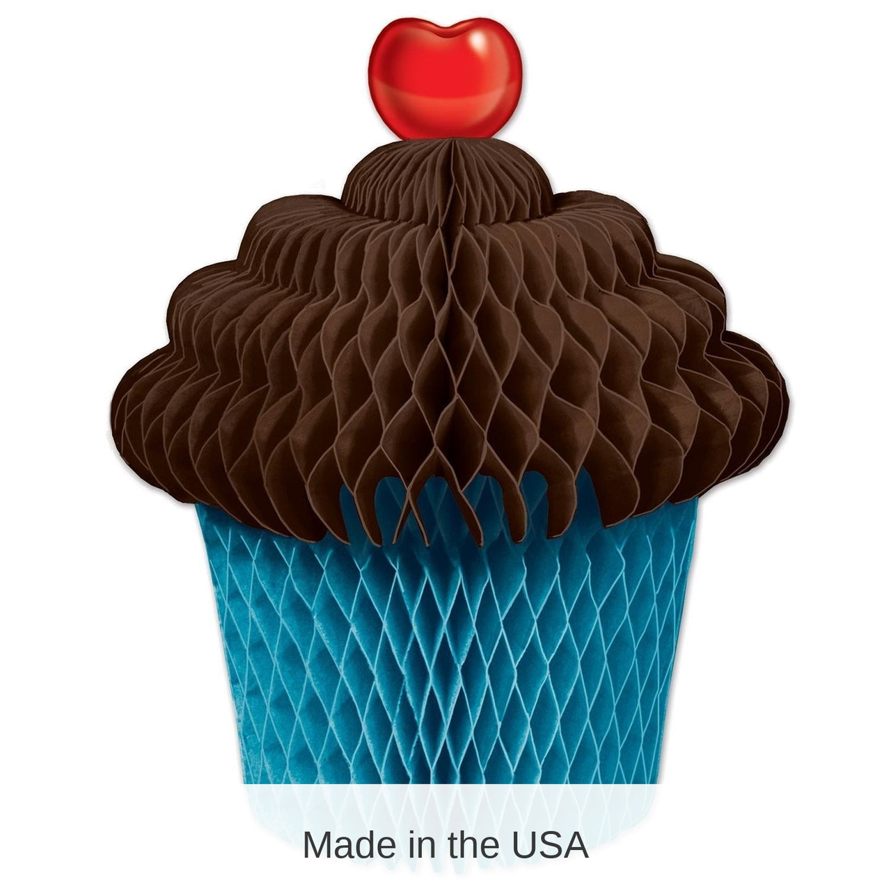 12 Pack Bulk Tissue Cupcake Centerpiece - brown/turquoise