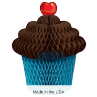 12 Pack Bulk Tissue Cupcake Centerpiece - brown/turquoise