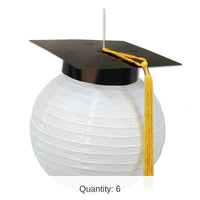 6 Pack Bulk Grad Cap Graduation Party Paper Lanterns
