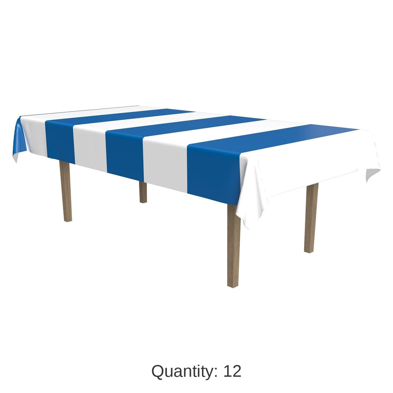 12 Pack Bulk Oktoberfest Blue/White Stripes Tablecover