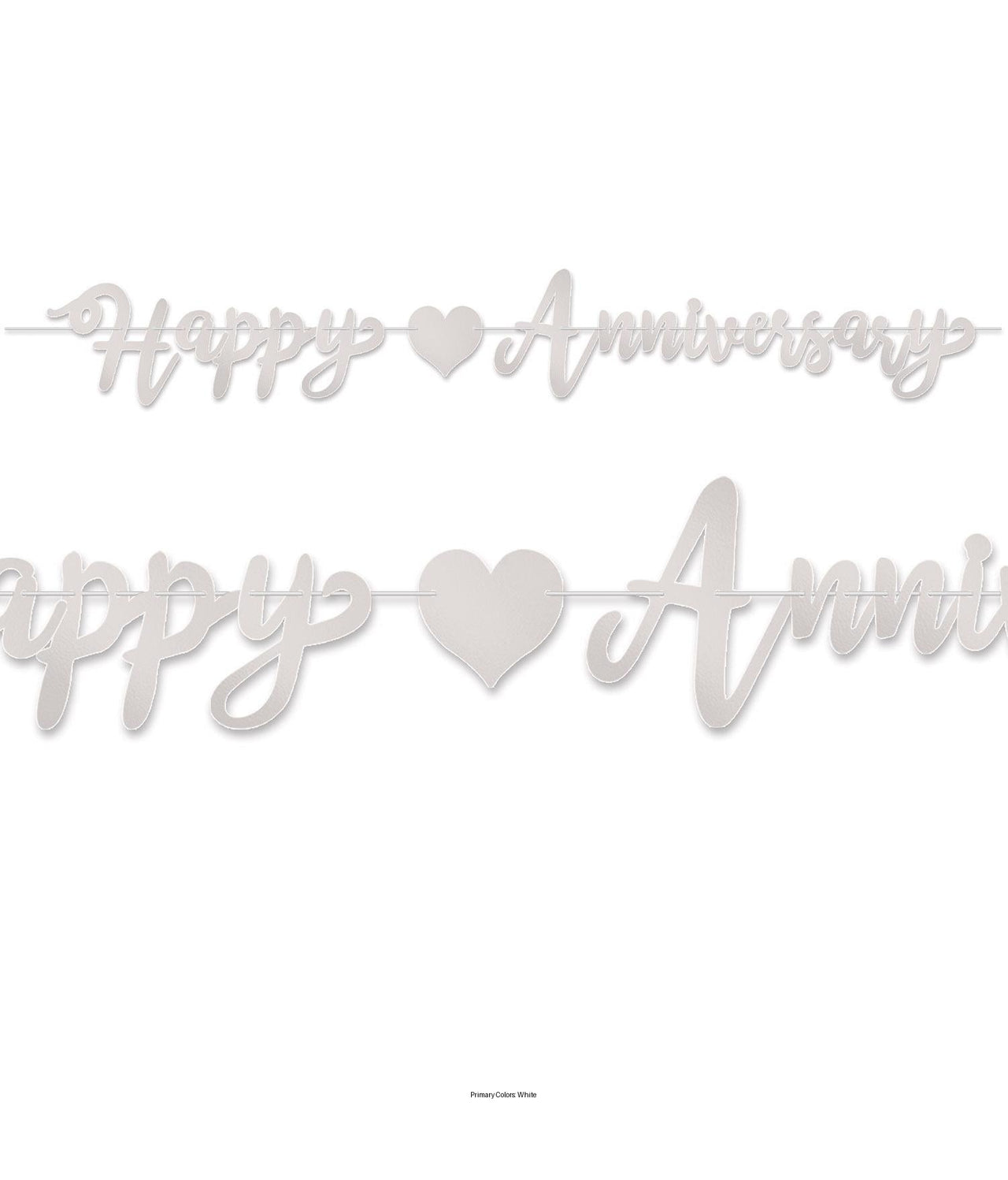 12 Pack Bulk Foil Happy Anniversary Streamer - silver